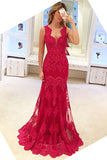 Popular Straps Prom Dresses Tulle With Applique Sweep Train Rjerdress
