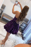 Pretty Sequin Sweetheart Short Homecoming Dress Cute Strapless Dress For Teens RJS395 Rjerdress