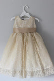 Princess A Line Lace Scoop with Bow Cheap Rustic Flower Girl Dresses Rjerdress