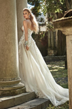 Princess A Line Sweetheart Tulle Lace Applique Ivory Wedding Dress Long Bride Dresses Rjerdress