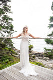 Princess Sleeveless Scoop Chiffon Beads Two Piece Wedding Dresses Open Back Rjerdress