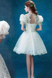 Princess Vintage Ivory Short Prom DressHomecoming Cocktail Dress Graduation Dresses RJS114 Rjerdress