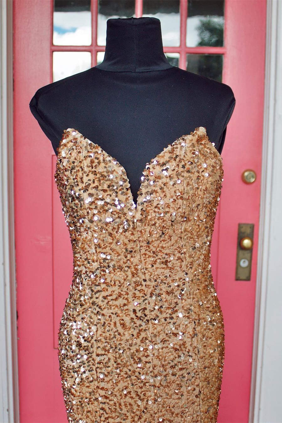 Prom Dresses Mermaid Sequins Strapless Sweep Train Rjerdress