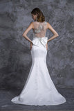 Prom Dresses Mermaid White Satin With Beading Rjerdress