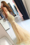 Prom Dresses Scoop Beaded Bodice Tulle Sweep Train Mermaid Rjerdress