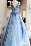 Prom Dresses V Neck Tulle With Beading Sweep Tran A Line