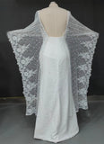 Rustic Batwing Sleeve Lace Ivory Wedding Dresses Sheath Boho Beach Wedding Gowns Rjerdress