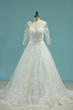 Scoop A Line Bridal Dresses Tulle With Applique And Sash