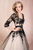 Scoop Ball Gown Half Sleeve Tea Length Formal Dresses With Applique And Ribbon Rjerdress
