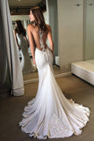 Scoop Chiffon Wedding Dresses Mermaid With Applique Court Train Rjerdress