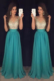 Scoop Dresses A-Line Chiffon With Beaded Bodice And Ruffles Rjerdress