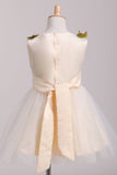 Scoop Flower Girl Dresses A-Line With Flowers Lace & Tulle Rjerdress