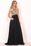 Scoop Formal Dresses A Line Open Back Chiffon With Beading Rjerdress
