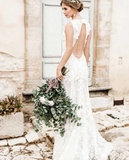 Scoop Lace Wedding Dresses With Embellished Bodice Vivid Floral Rjerdress