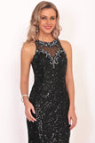 Scoop Lace With Beading Mermaid Sweep Train Formal Dresses