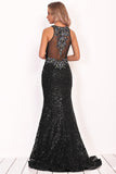 Scoop Lace With Beading Mermaid Sweep Train Formal Dresses Rjerdress