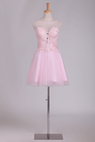 Scoop Tulle With Embroidery Short/Mini Hoco Dresses A Line Rjerdress