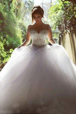 Scoop Wedding Dresses A Line With Beading Floor-Length Tulle Rjerdress