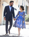 See Through Long Sleeve A Line Homecoming Dresses Lace Short Cocktail Dresses