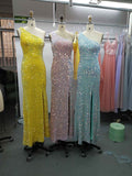 Sequin Prom Dresses Sheath/Mermaid One Shoulder Floor Length Rjerdress