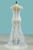 Sexy Beach Scoop Bridal Dresses Sheath Lace See-Through Rjerdress