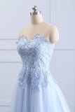 Sexy Cheap Appliques Long Blue Charming Sweetheart A-Line Floor-Length Prom Dresses Rrjs225 Rjerdress