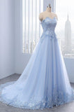 Sexy Cheap Appliques Long Blue Charming Sweetheart A-Line Floor-Length Prom Dresses Rrjs225 Rjerdress
