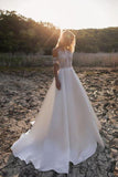 Sexy Lace Appliques High Neck Country Wedding Dresses, Beach Bride Dresses Rjerdress