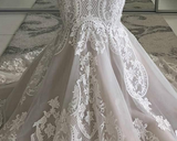 Sexy Mermaid Ivory Lace Appliques Backless Wedding Dresses Gowns Rjerdress