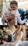 Sexy Mermaid Long Sleeve Lace Beach Wedding Dresses Backless V Neck Boho Gowns Rjerdress