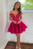 Sexy Off the Shoulder Lace Appliques Homecoming Dresses Short Cocktail Dresses H1283 Rjerdress