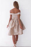 Sexy Off the Shoulder Light Champagne Cocktail Dress Short Homecoming Dress RJS701 Rjerdress