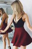 Sexy Open Back Spaghetti Straps Homecoming Dresses A Line Satin Rjerdress
