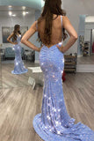 Sexy Sequins Mermaid Sleeveless Spaghetti Strap Backless Long Prom Evening Dresses Rrjs998 Rjerdress