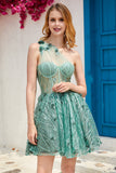 Sexy Short One Shoulder Homecoming Dress Cocktail Dresses With Beaded RJS677