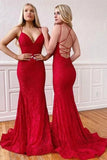 Sexy Spaghetti Straps Red Mermaid Custom Made Prom Dress Evening Dress RJS760 Rjerdress