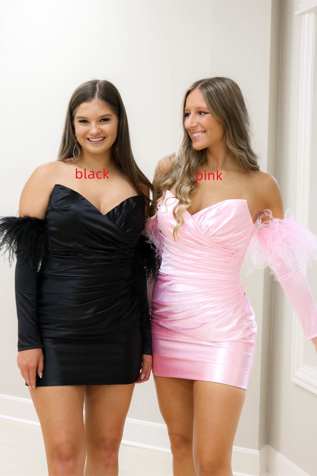 Sexy Strapless Bodycon Detachable Sleeves Cocktail Dress Homecoming Dress RJS677 Rjerdress