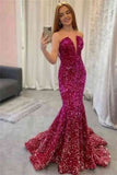 Sexy Strapless Mermaid Sequin Prom Dress Rjerdress