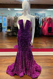 Sexy Strapless Mermaid Sequin Prom Dress Rjerdress