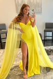 Sheath Off the Shoulder Long Polyester Prom Dress with Slit Rjerdress