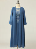 Sheath Scoop Lace Navy Blue Mother Of The Bride Dresses With Jacket Cap Sleeves