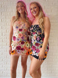 Sheath Spaghetti Straps 3D Flower Homecoming Dress For Teens