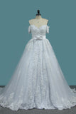 Sheath Tulle Off The Shoulder Bridal Dresses With Applique And Beads Rjerdress