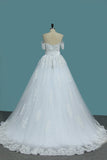 Sheath Tulle Off The Shoulder Bridal Dresses With Applique And Beads Rjerdress