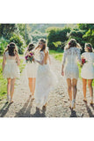 Sheath V Neck Backless Long Sleeves Lace Wedding Dresses Rjerdress