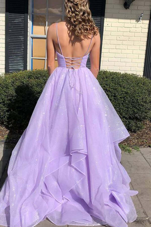 Purple Gorgeous Shiny Tulle Beaded Sweetheart Ball Gown Formal Dresses –  Cutedressy