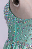 Short Halter A Line Hoco Dresses Lace&Chiffon Beaded Bodice Rjerdress