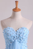 Short/Mini Hoco Dresses Empire Waist A Line With Beads&Handmade Flowers Rjerdress