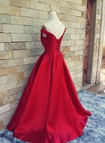 Simple Ball Gown Off The Shoulder Sweetheart Red Satin Fitted Corset Prom Dresses Rrjs157 Rjerdress