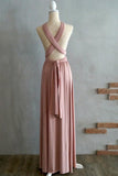 Simple Elegant Open Back Pink Prom Dresses Bridesmaid Dresses Rjerdress